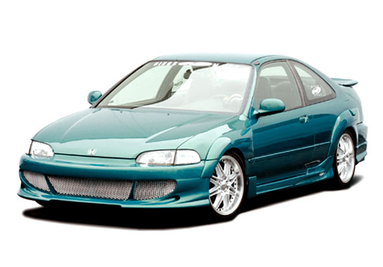 1992-1995 Honda Civic 2Dr Bigmouth 4Pc Kit W/7Pc Extreme Fender Flare Set