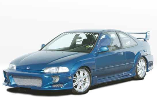 1992-1995 Honda Civic 2Dr Revolver 4Pc Kit W/7Pc Extreme Fender Flare Set